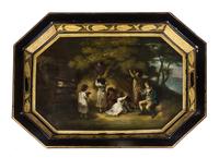 A Victorian Tole Painted Tray, 19TH CENTURY, Height 21 3/4 x width 33 x depth 24 inches. — 19TH CENTURY,