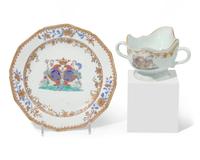 A group of seven Chinese Export porcelain tablewares made for the Danish & Scandinavian Market, circa 1750
