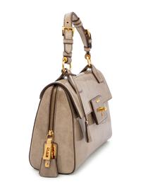 Prada Gray Patent Leather Flap Bag, 2000s