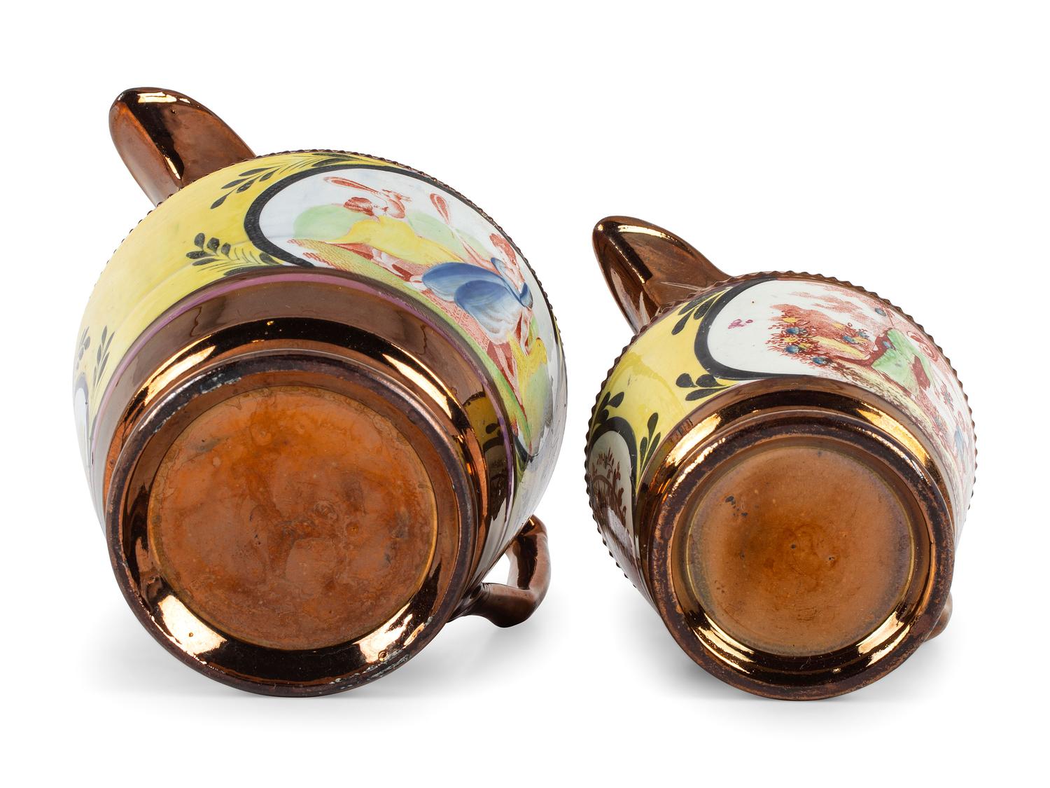 Two Copper Luster Jugs