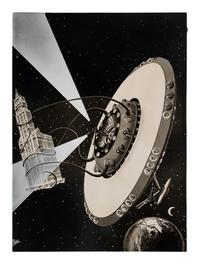 PAUL, Frank R. (1884-1963). Group of 6 painted photographs made for Gernsback's Forecast Magazine. c. 1955-1965.