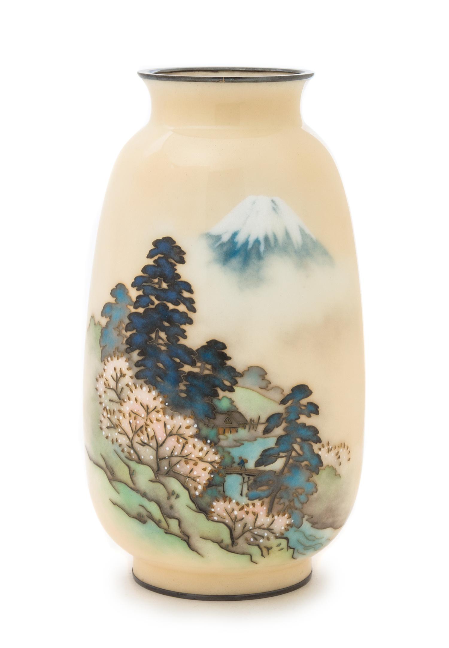 A Cloisonne Enameled Vase Height 10 inches. — MARKED ANDO JUBEI, 20TH CENTURY