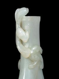 A Carved White Jade 'Chilong' Vase