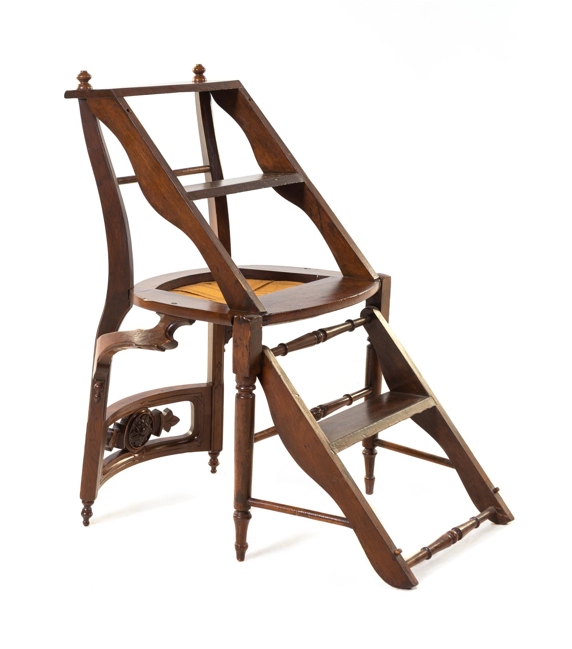A Victorian Walnut Metamorphic Library Chair