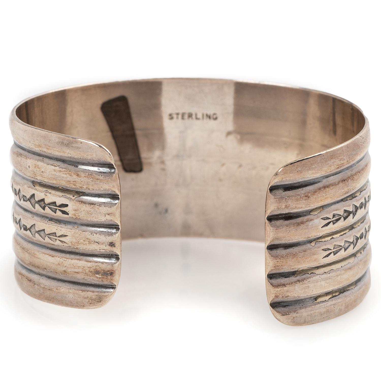 Navajo Stamped Sterling Silver Cuff Bracelet