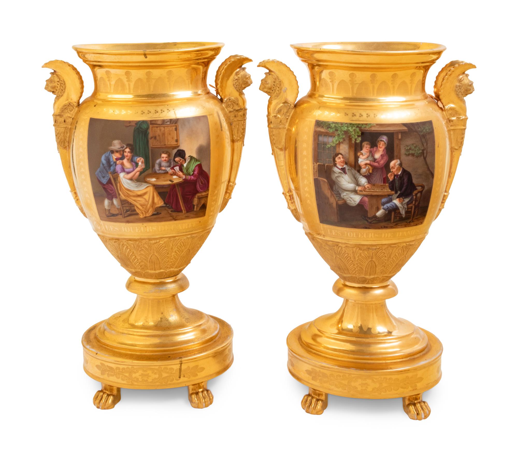 A Pair of Paris Porcelain Vases