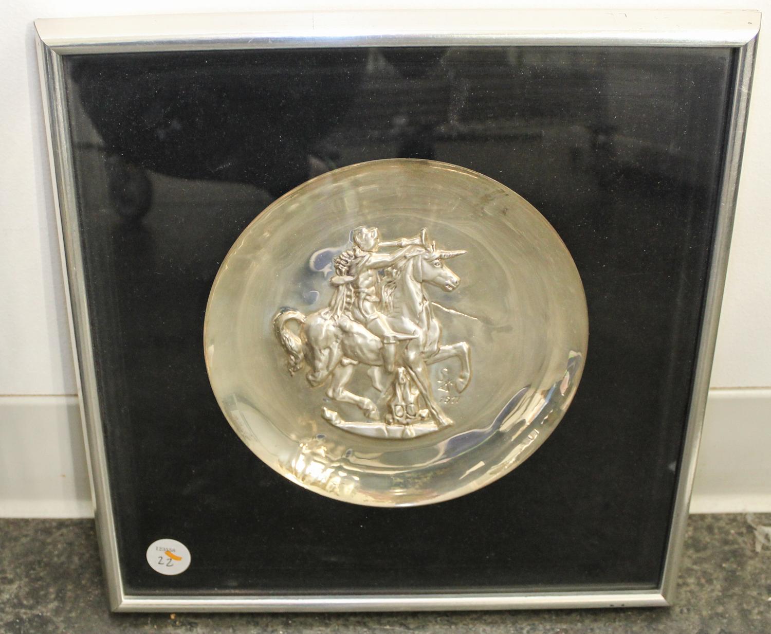 A Salvador Dali Silver Plate Diameter 8 inches. — 1971