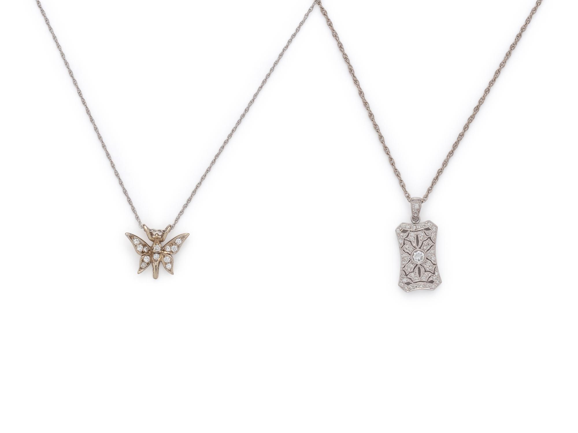 COLLECTION OF WHITE GOLD AND DIAMOND NECKLACES