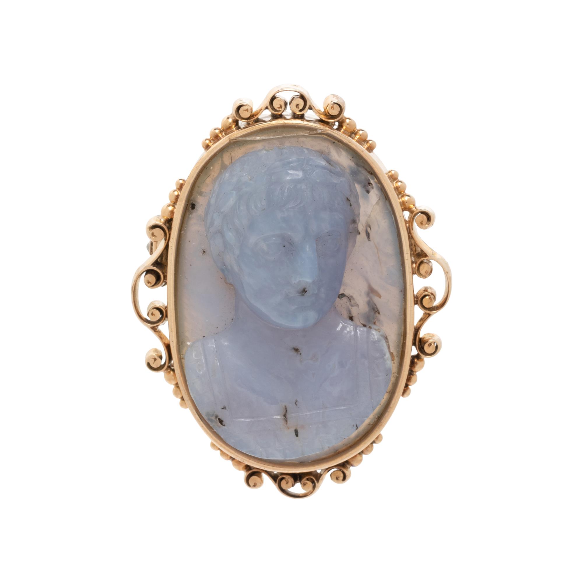 CHALCEDONY CAMEO BROOCH