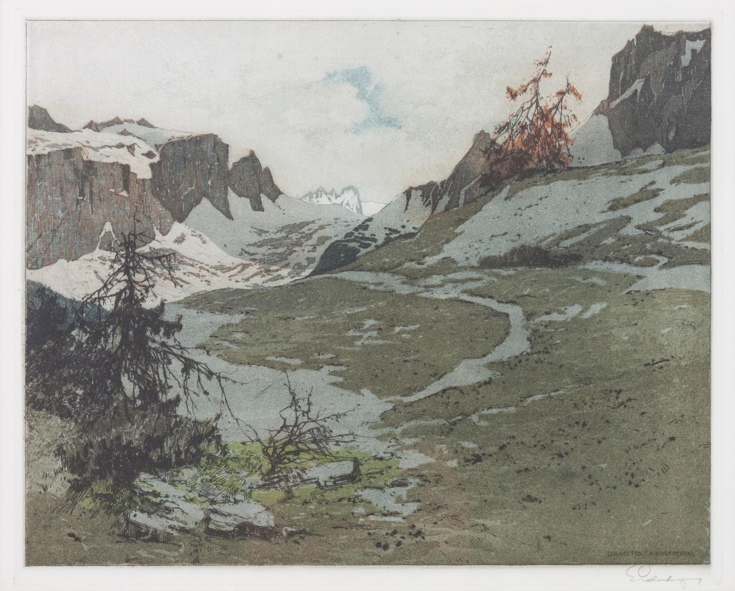 Three Woodblock Landscape Prints