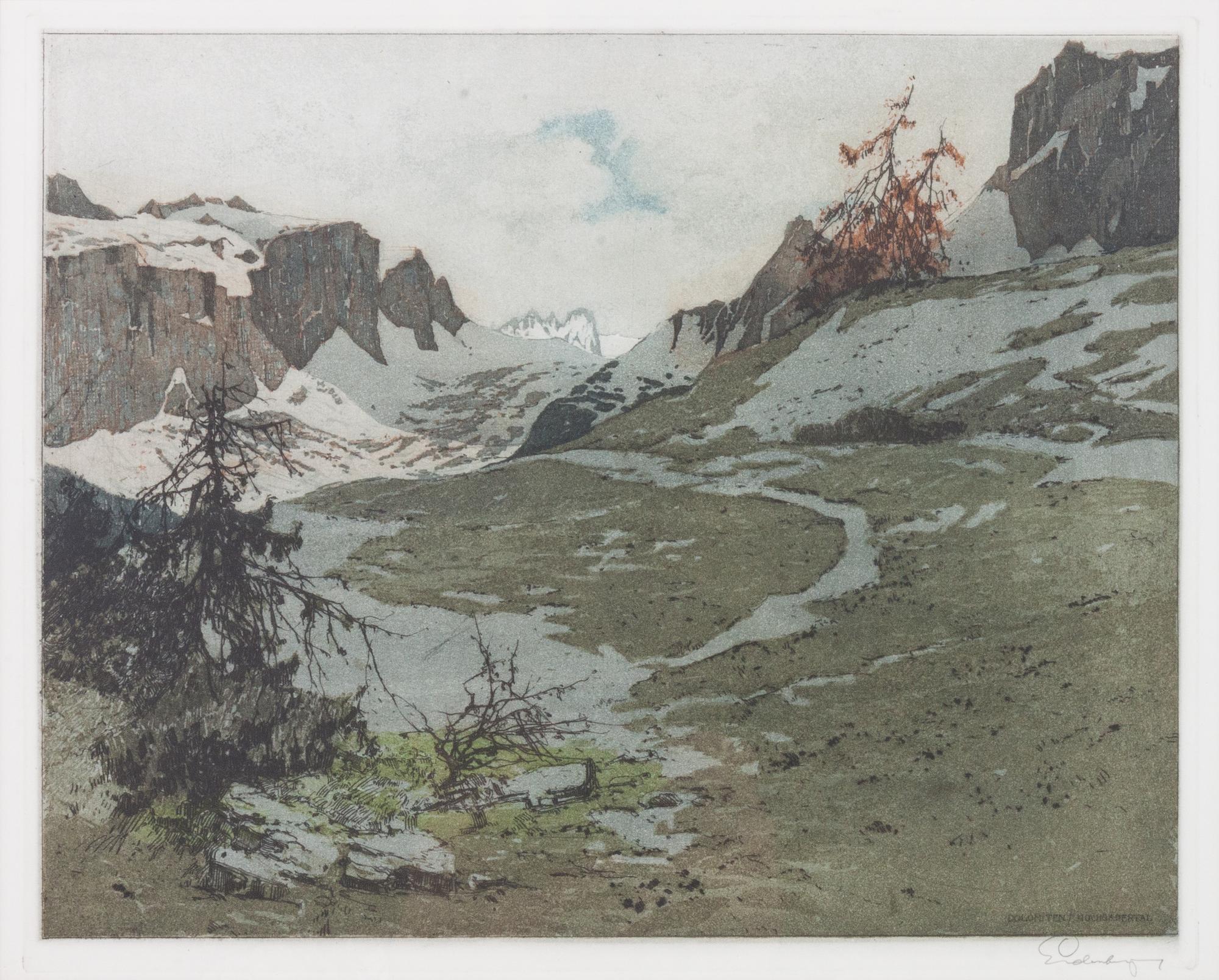 Three Woodblock Landscape Prints