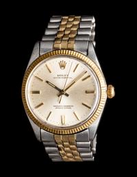 ROLEX, REF. 1005 STAINLESS STEEL AND 18K YELLOW GOLD 'OYSTER PERPETUAL' WATCH