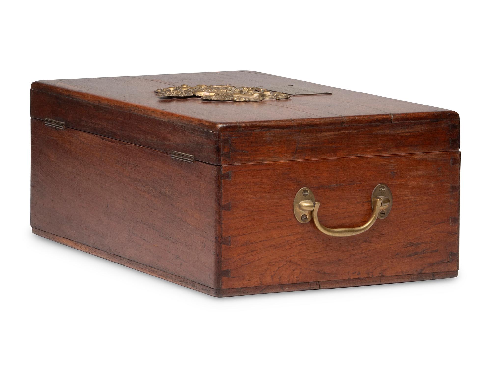 An English Brass Mounted Mahogany Box