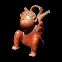 A Calima Terracotta Monkey Effigy Vessel
