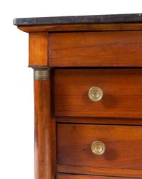 An Empire Style Gilt Metal Mounted Walnut Marble-Top Commode