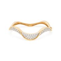 OSCAR HEYMAN, YELLOW GOLD AND DIAMOND BANGLE BRACELET