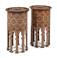 A Pair of Levantine Mother-of-Pearl Inlaid Marquetry Side Tables