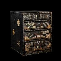 Two Korean Mother-of-Pearl Inlaid Lacquered Accessory Boxes