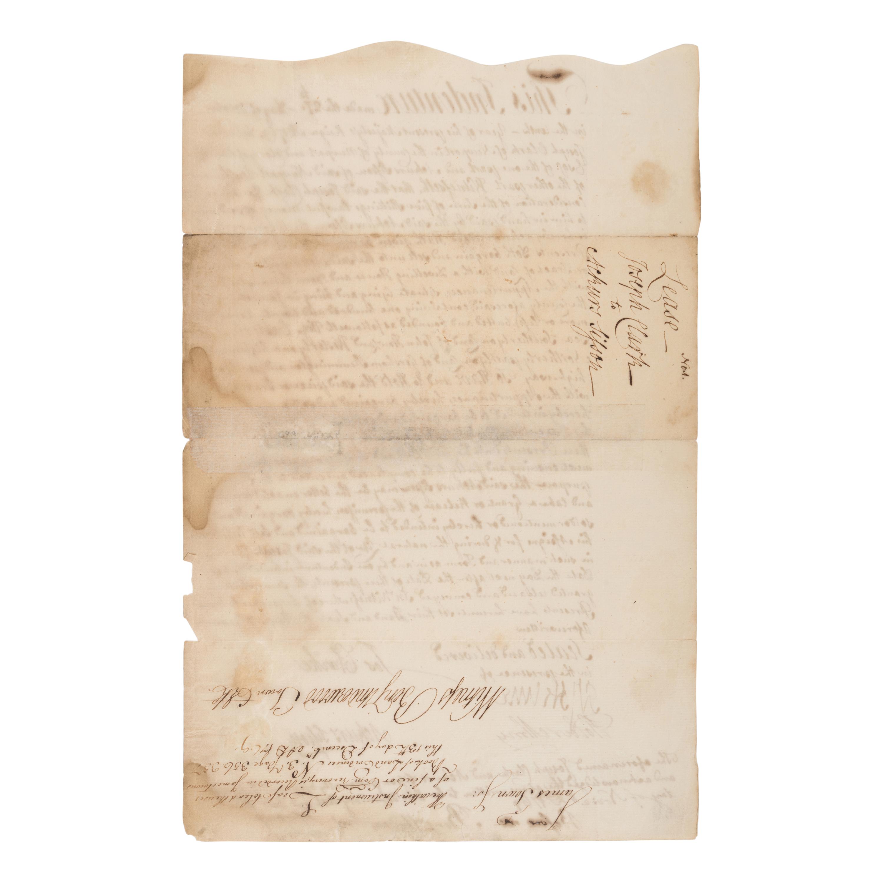 [Revolutionary War]. Clarke, Joseph (1719-1792). Manuscript document signed ("Jos. Clarke"), Rhode Island, 21 November 1769.