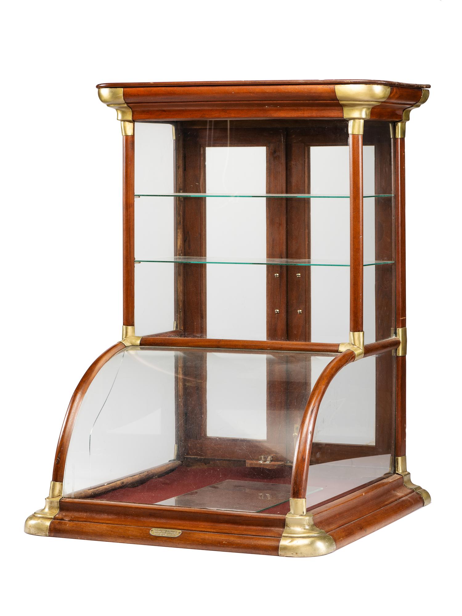 Two Wooden Frame Countertop Display Cases