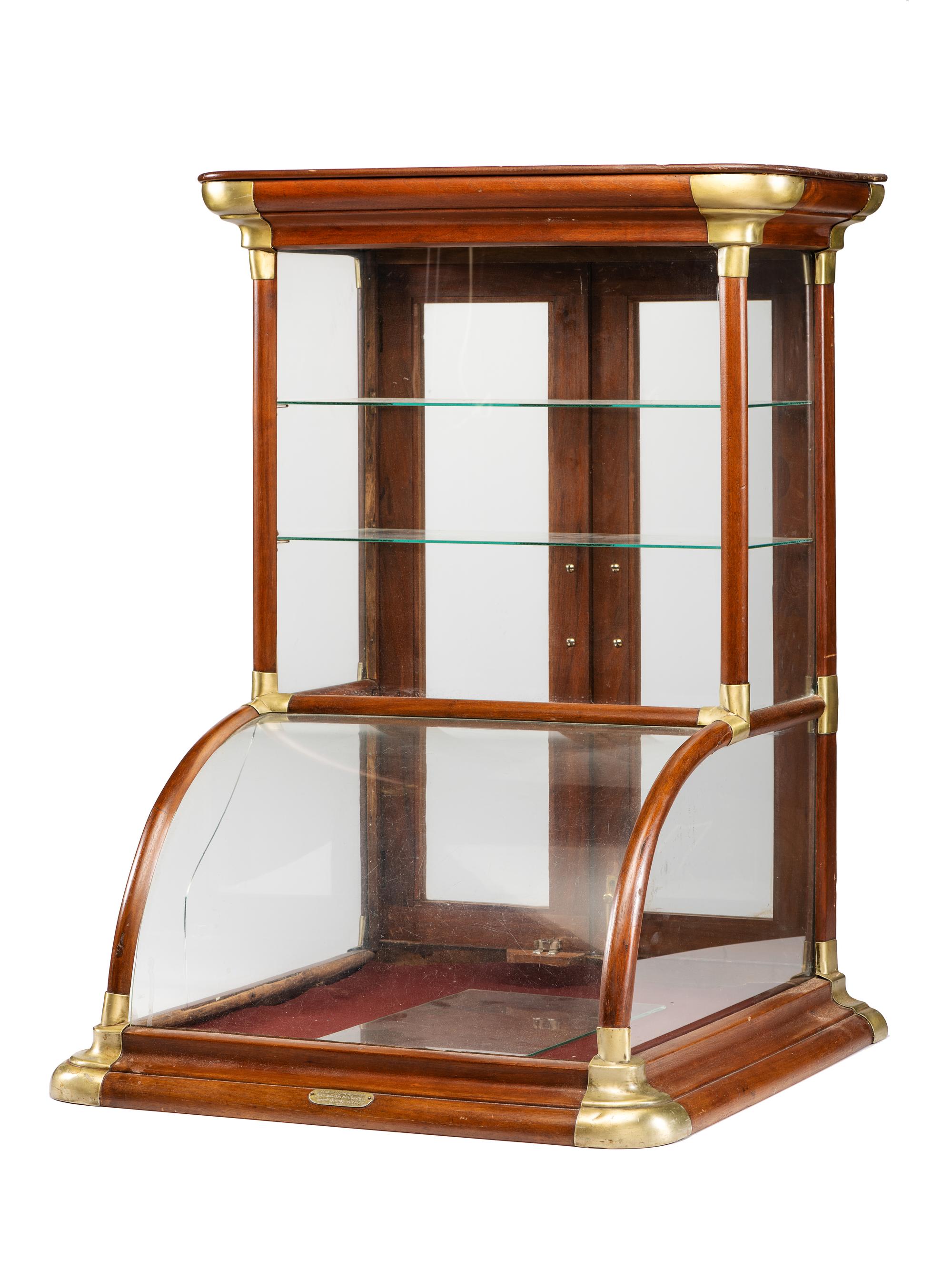 Two Wooden Frame Countertop Display Cases