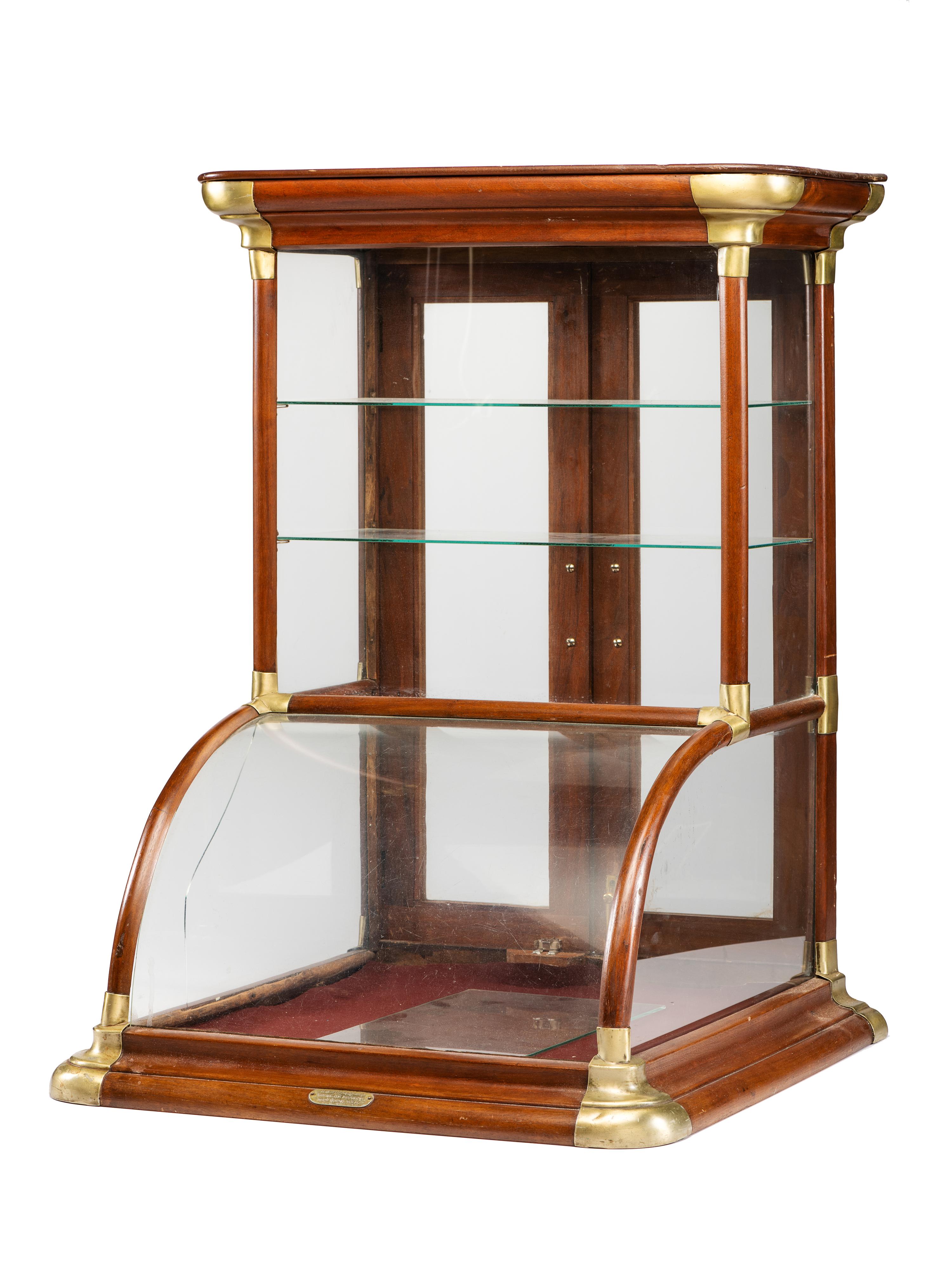 Two Wooden Frame Countertop Display Cases