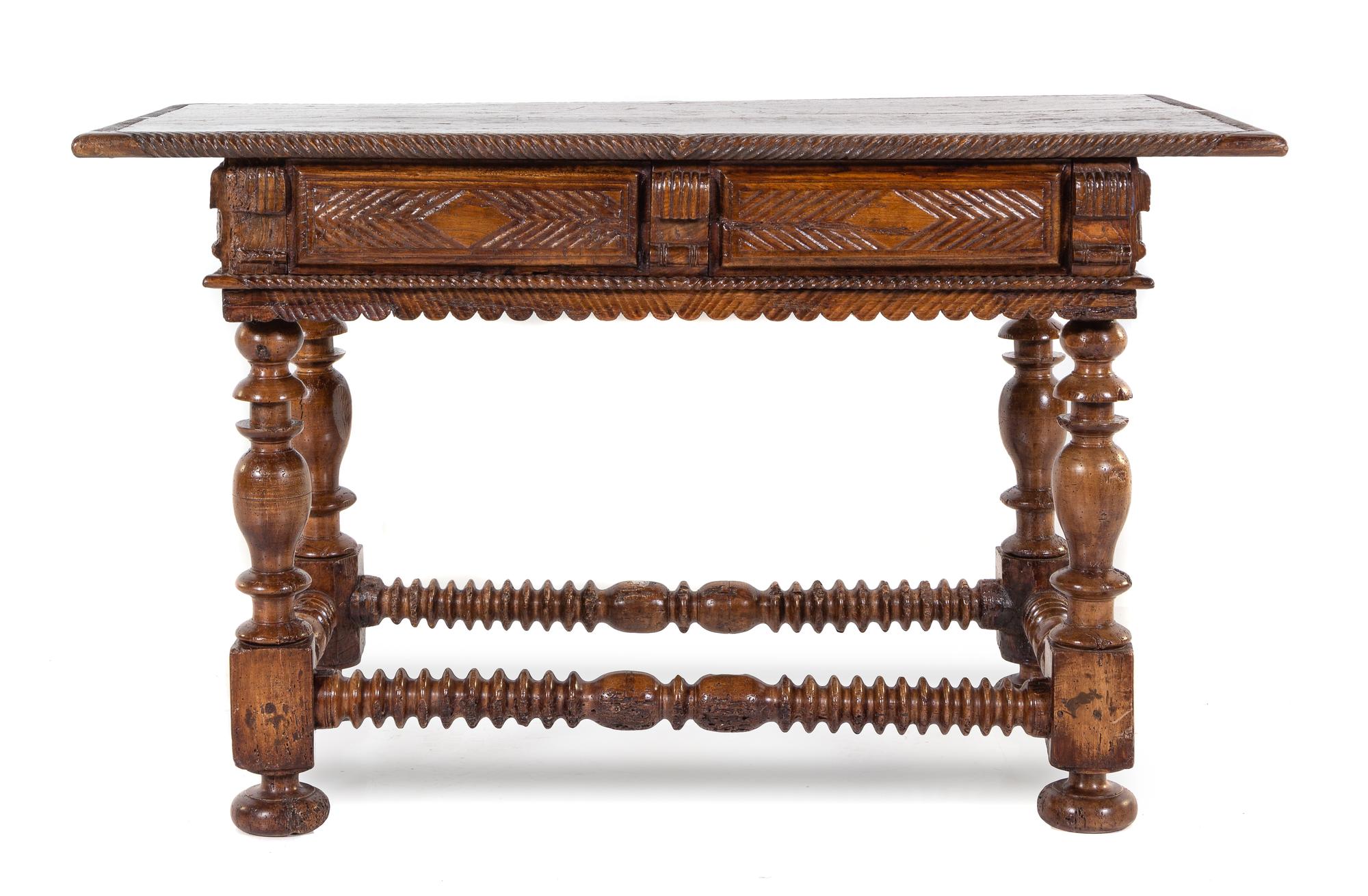 A Spanish or Portuguese Oak Table Height 32 x width 54 x depth 30 inches. — 18TH/19TH CENTURY