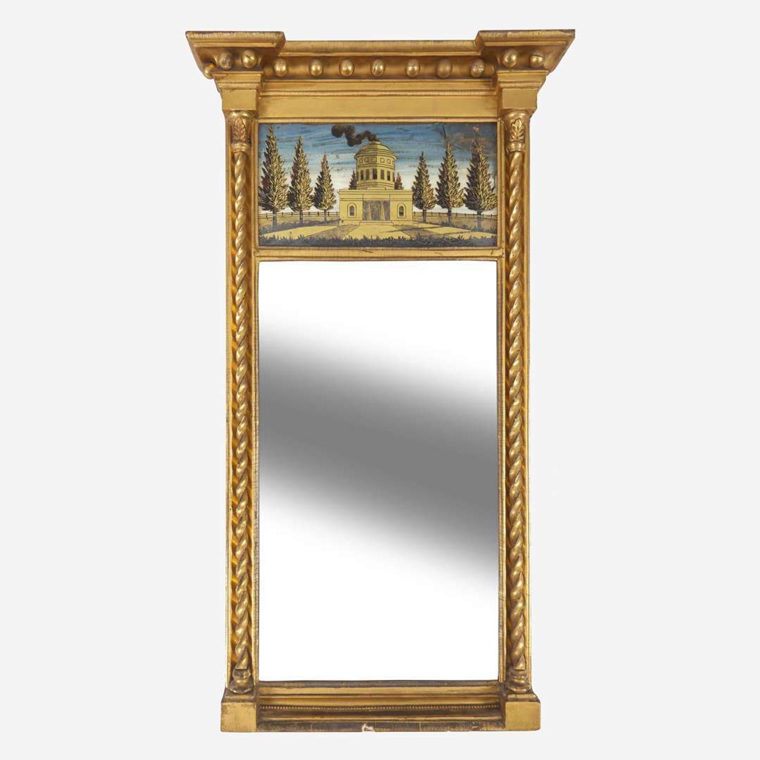Two carved and giltwood and églomisé pier glasses circa 1810