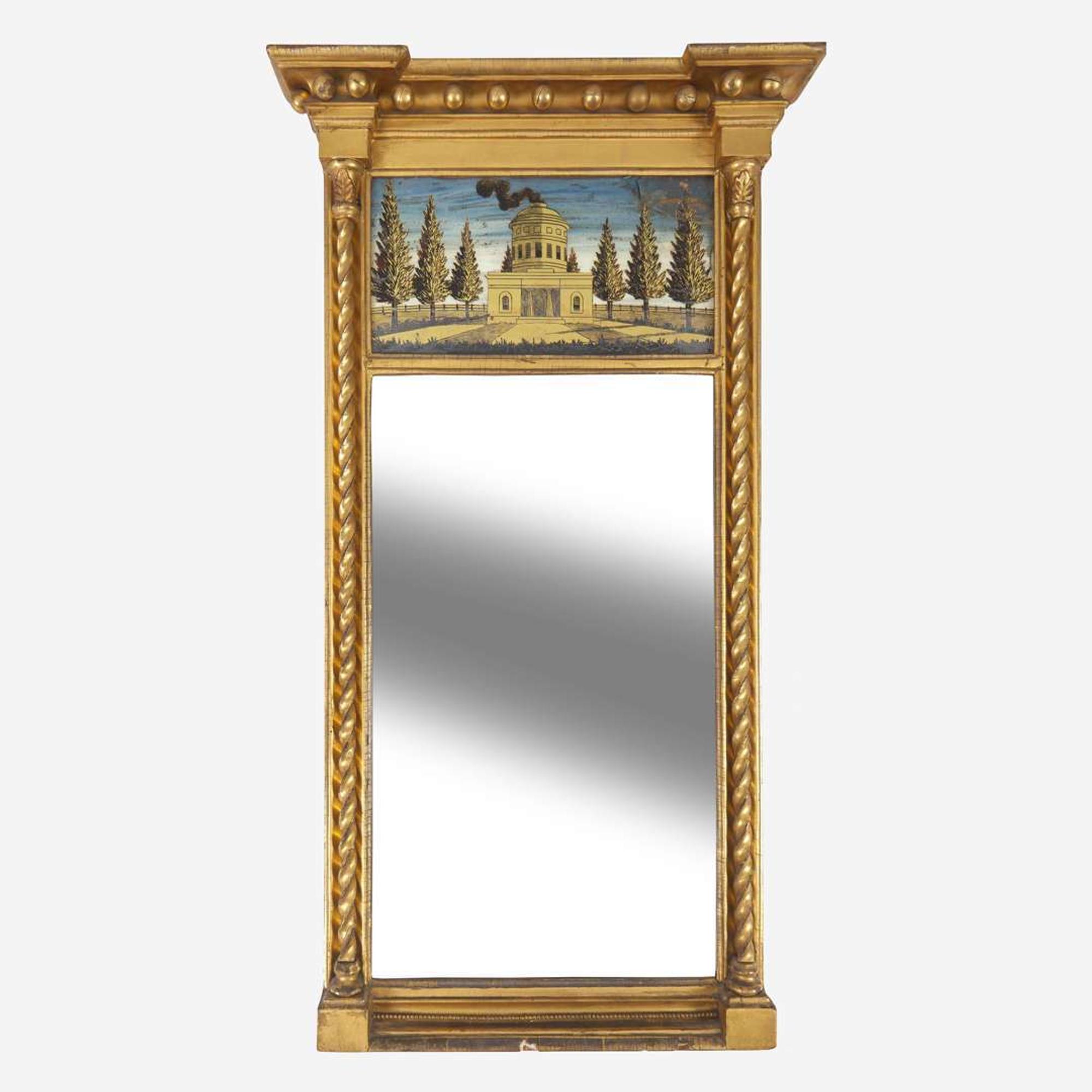 Two carved and giltwood and églomisé pier glasses circa 1810