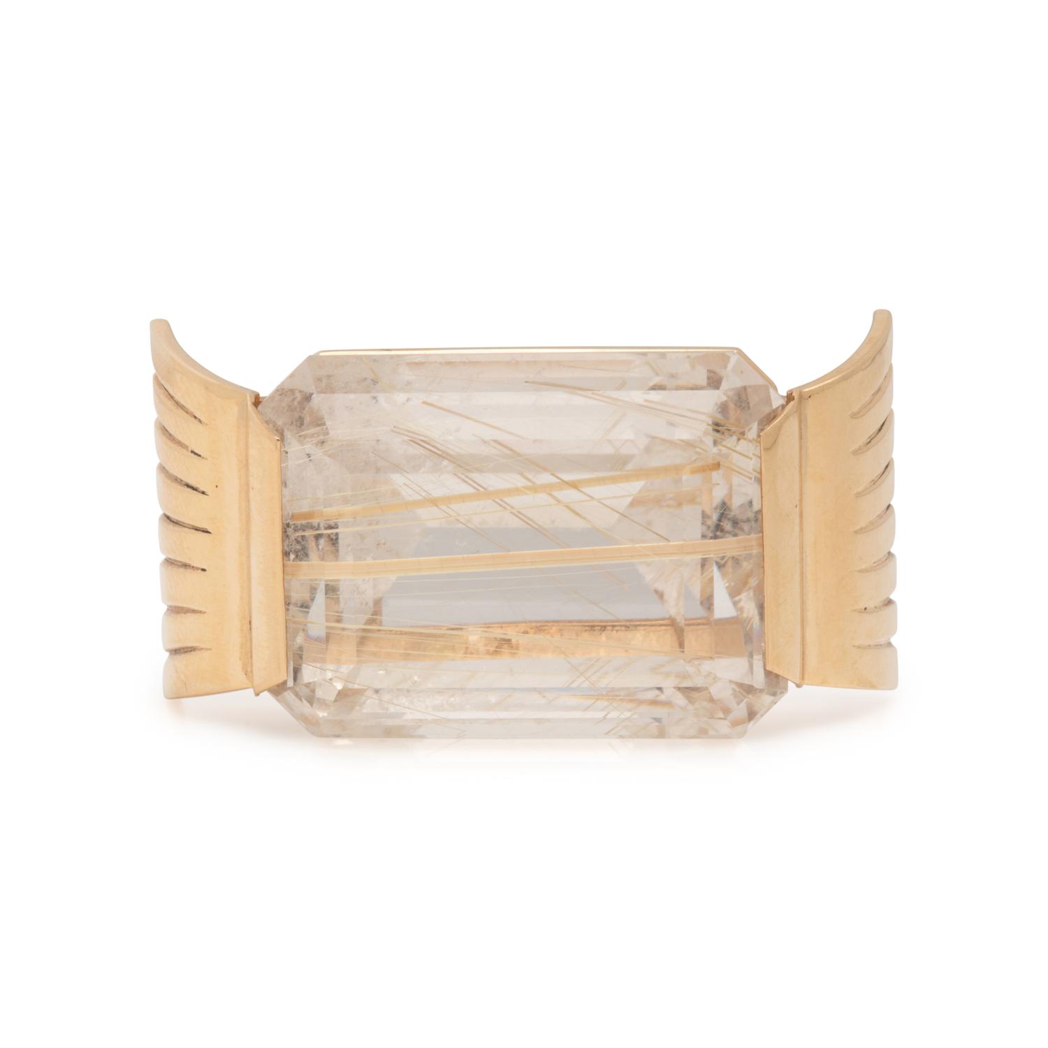 RUTILATED QUARTZ BROOCH