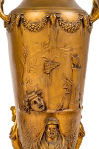 A Pair of French Gilt Bronze Tripod Vases
