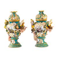 A Pair of Jacob Petit Porcelain Potpourri Vases