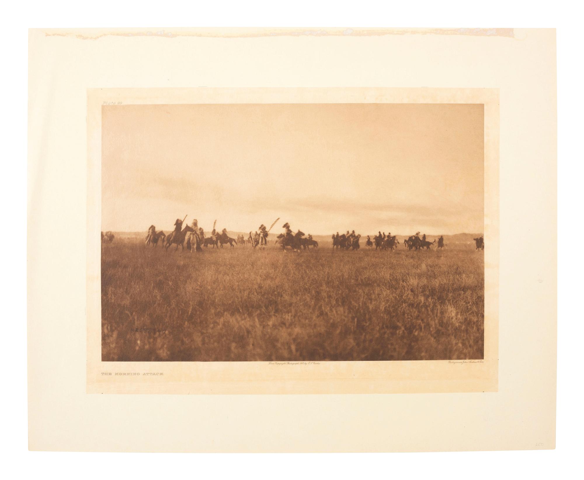 Native Americans CURTIS, Edward S. (1868-1952), photographer. The Morning Attack.