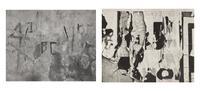 New York, 1945 and Torn Sign , 1946 (two works)