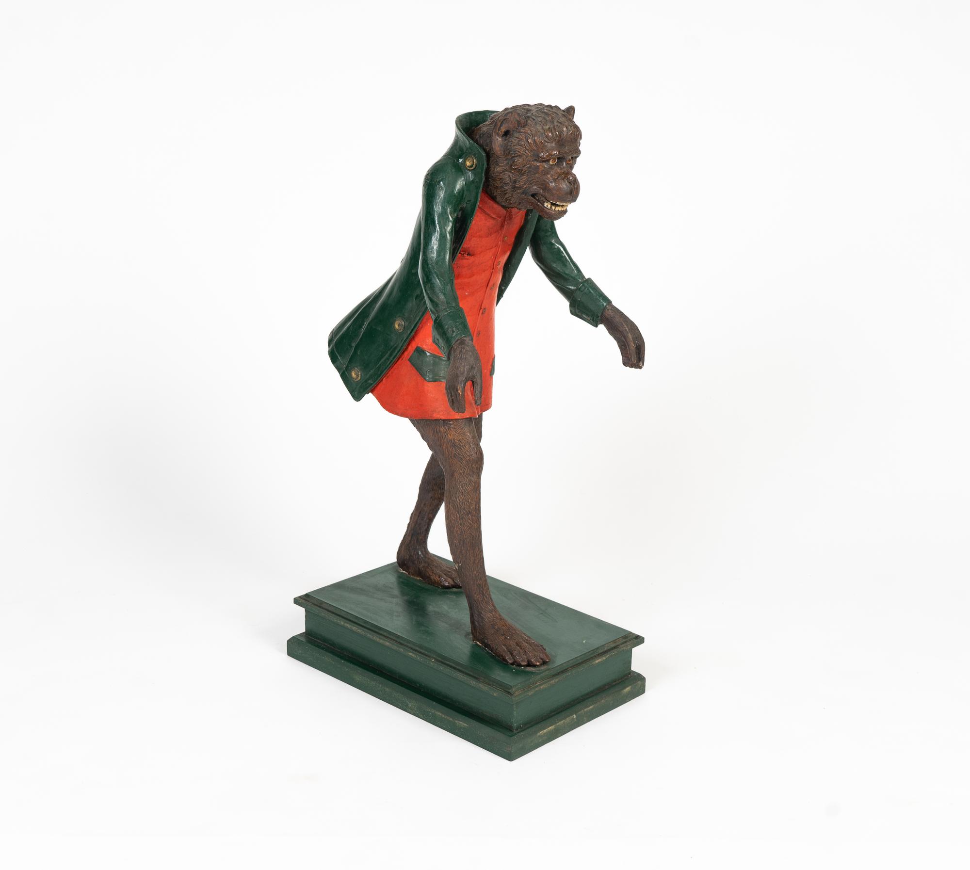 A Continental Polychromed Wood Figure of a Monkey — EARLY 20TH CENTURY