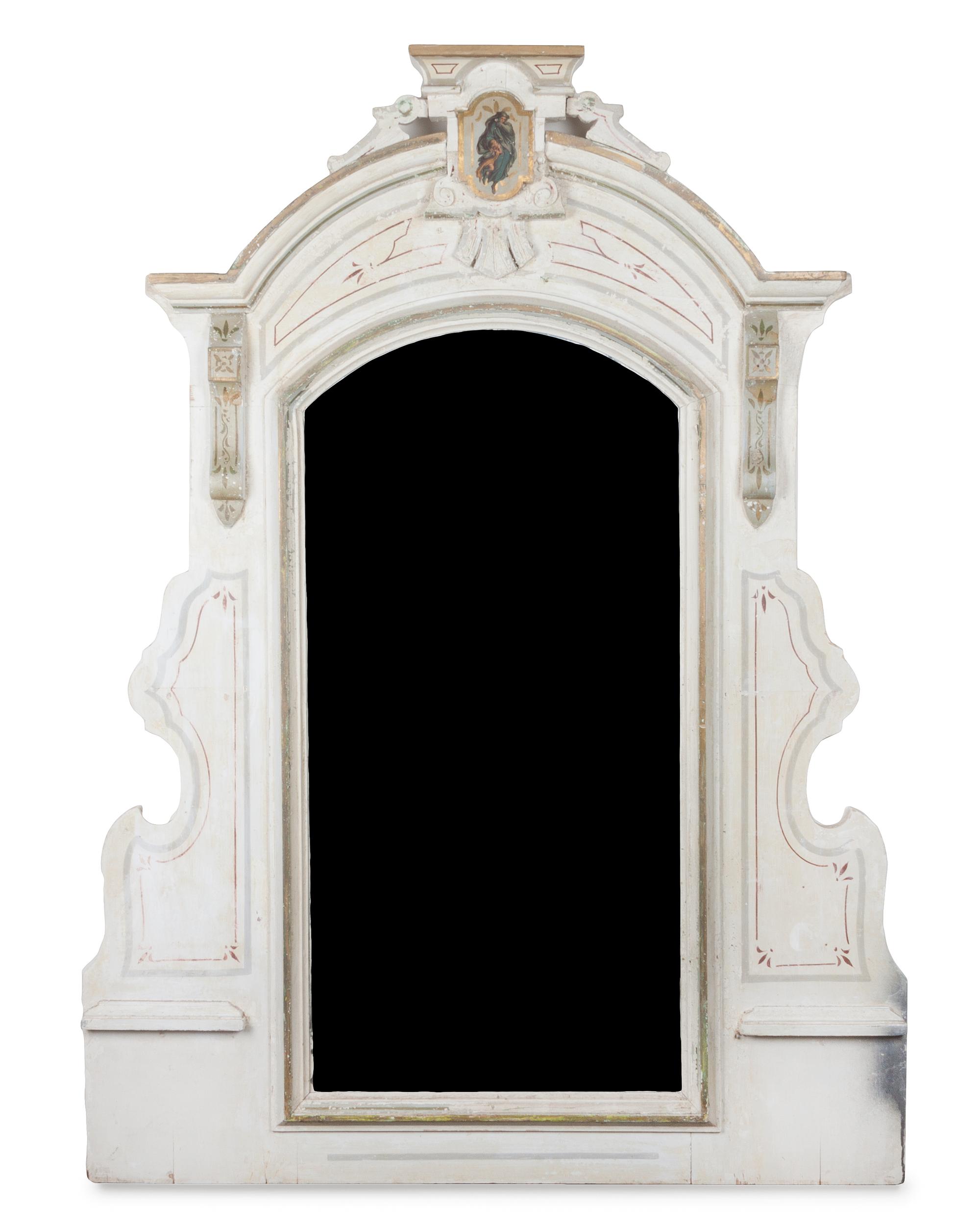 A Victorian Painted Mirror 48 x 30 inches.