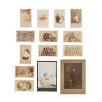 [Early Photography] Group of 14 photos of children, including postmortem views and orphans, highlighted by "Children of the Battle Field"