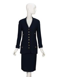 Chanel, Navy Cord Skirt Suit
