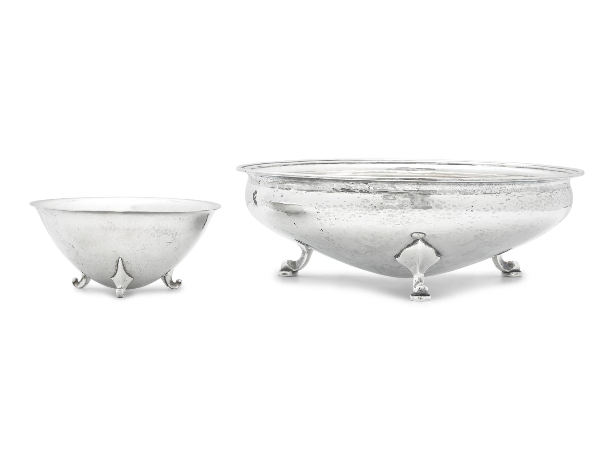 Two Arts & Crafts Sterling Silver Footed Bowls