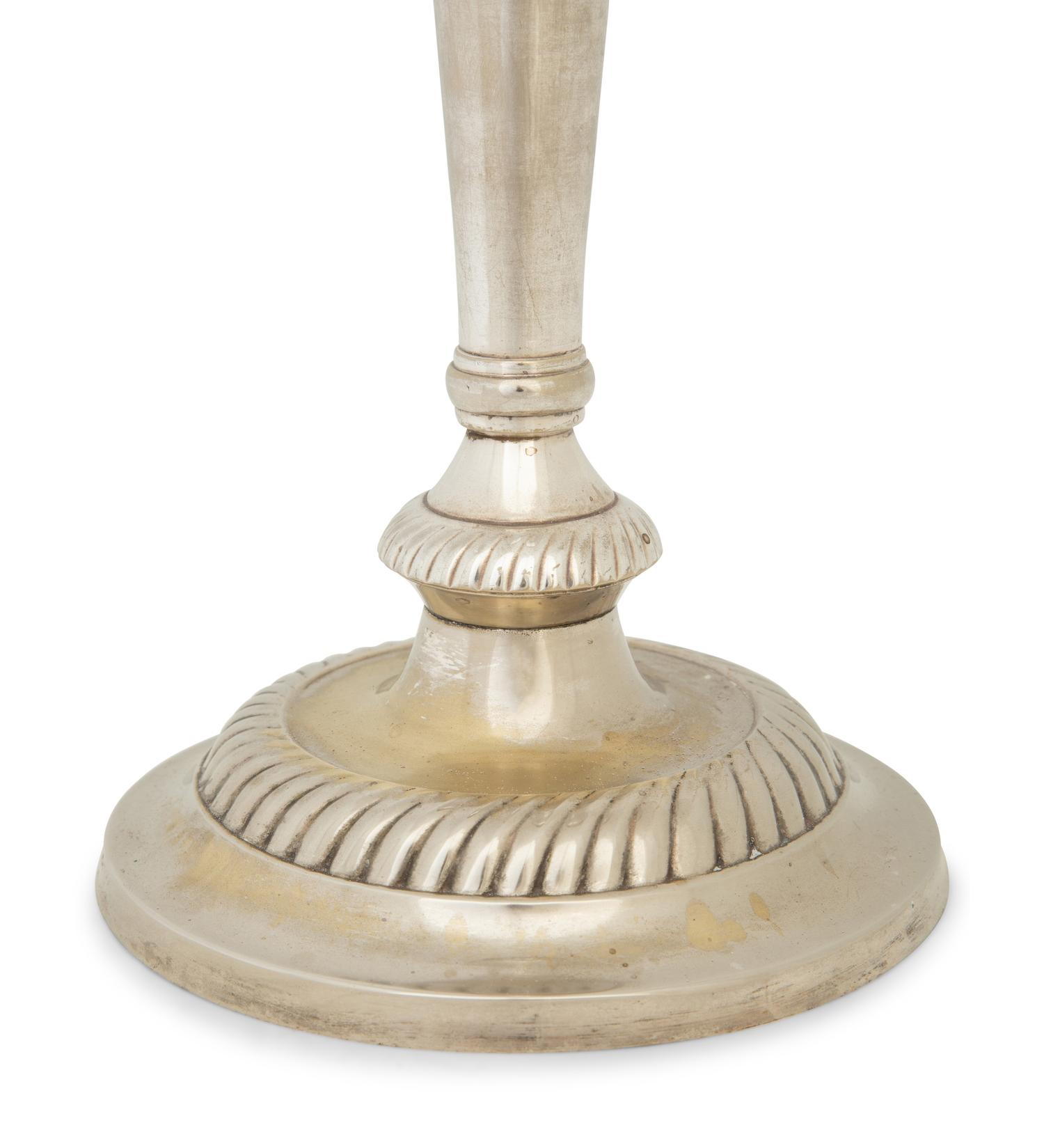 A Set of Six Georgian Style Silver Plate Candlesticks — 20th Century