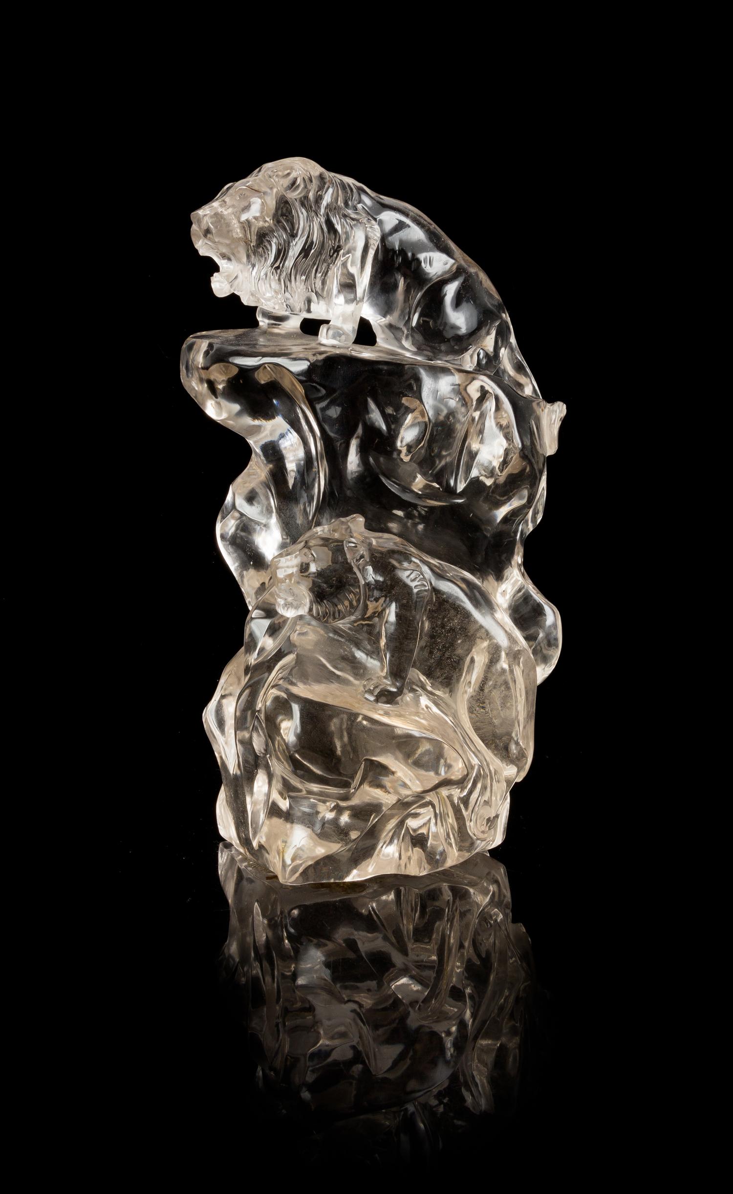 A Rock Crystal Carving Height 8 inches.
