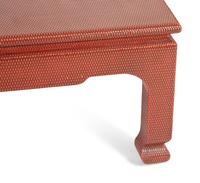 A Red-Painted Grasscloth Low Table