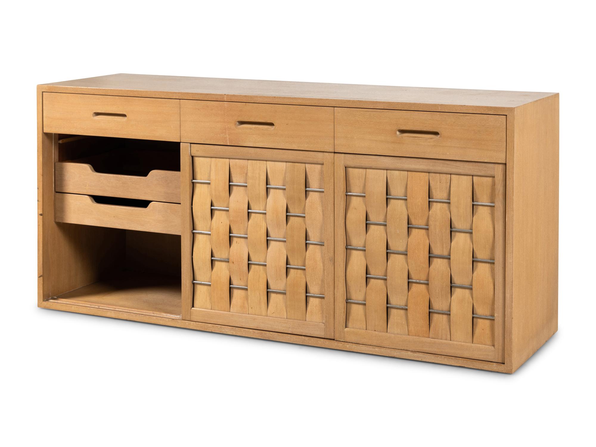 Woven-Front Cabinet, c. 1955 Dunbar, USA