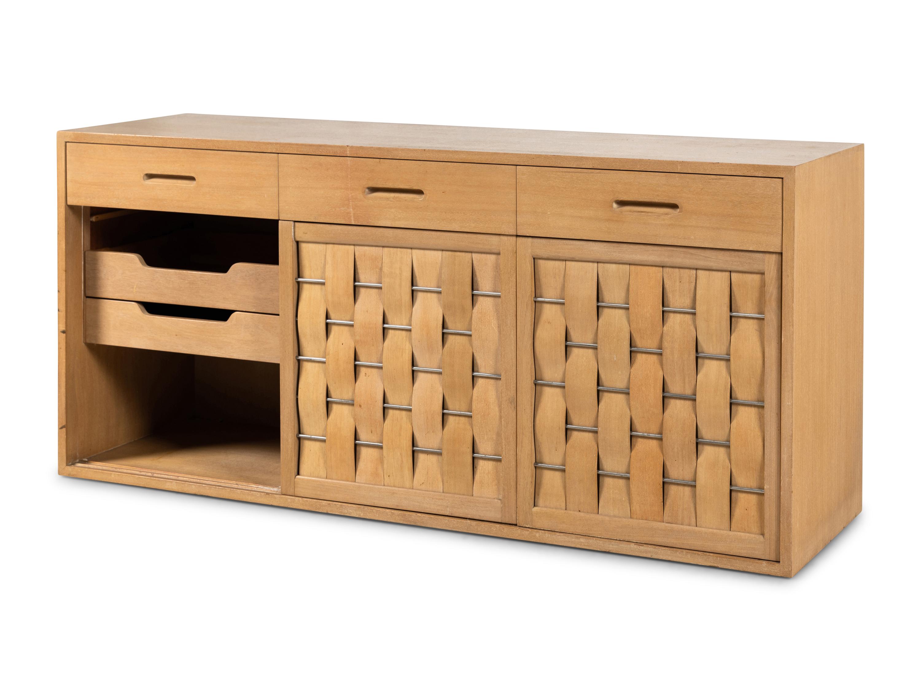 Woven-Front Cabinet, c. 1955 Dunbar, USA