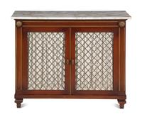 A Regency Style Mahogany Marble-Top Chiffonier