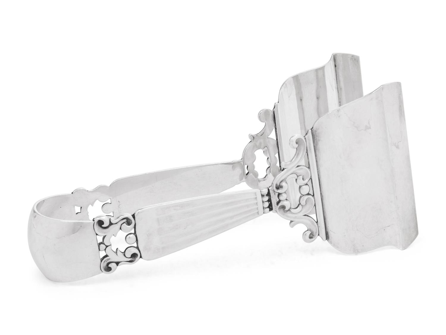 A Rare Pair of Georg Jensen Silver Asparagus Tongs