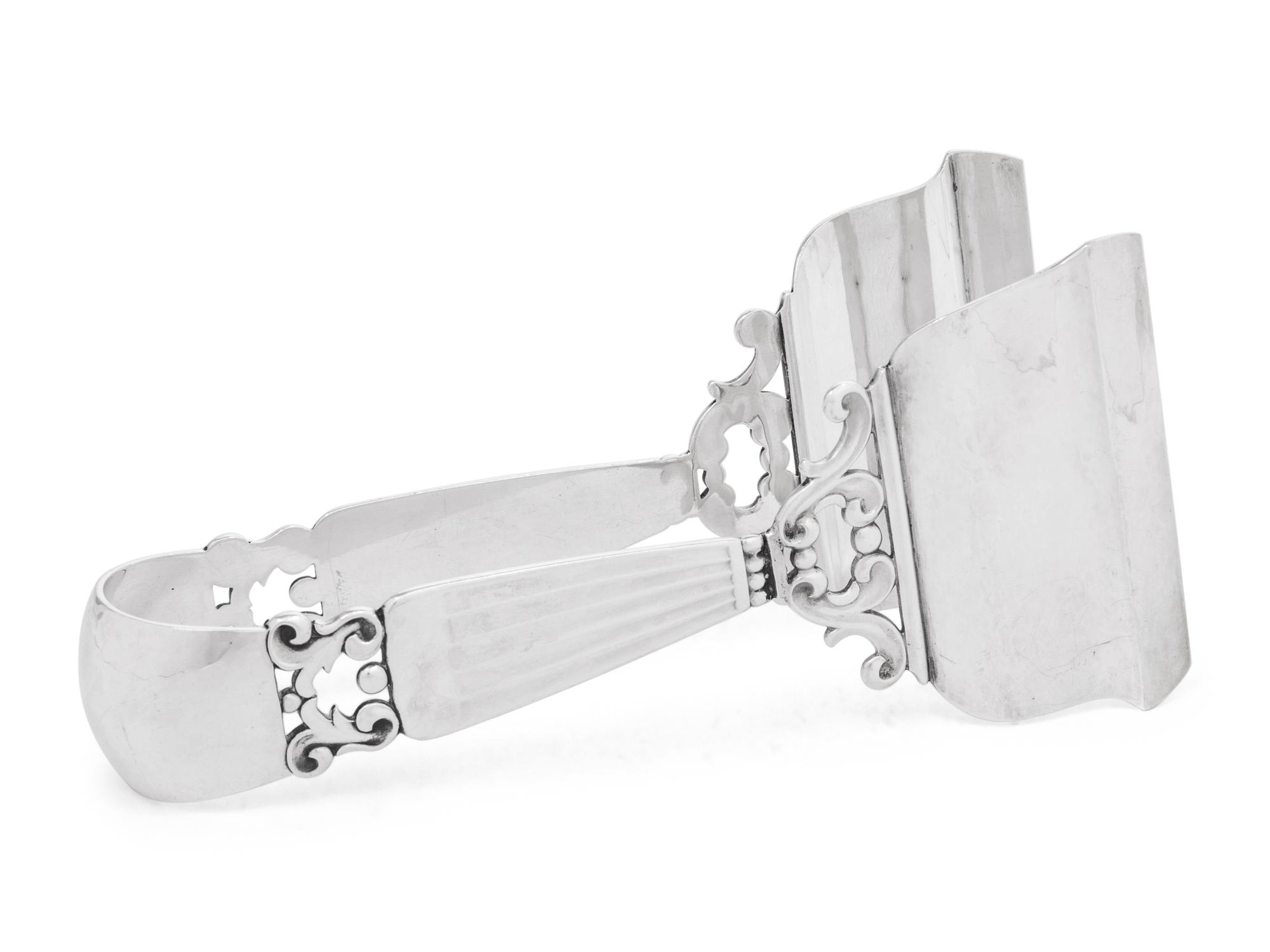 A Rare Pair of Georg Jensen Silver Asparagus Tongs