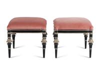 A Pair of Ebanista Pierre Stools