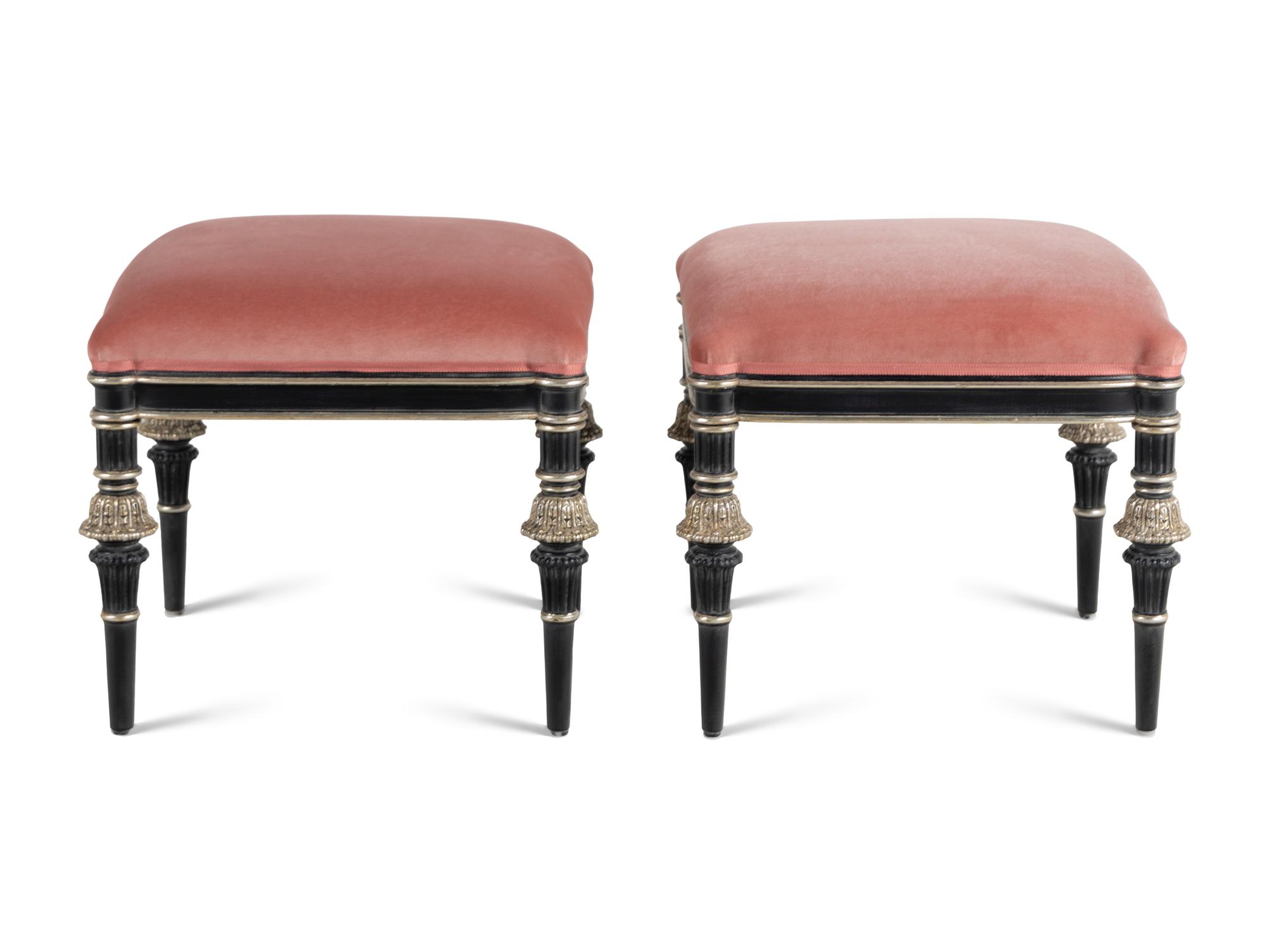 A Pair of Ebanista Pierre Stools