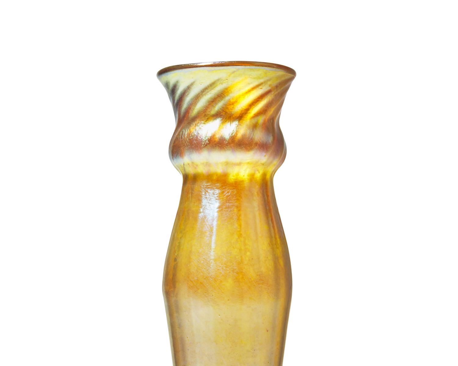 A gold Favrile glass vase, Tiffany Studios (American, active 1878-1932), early 20th century